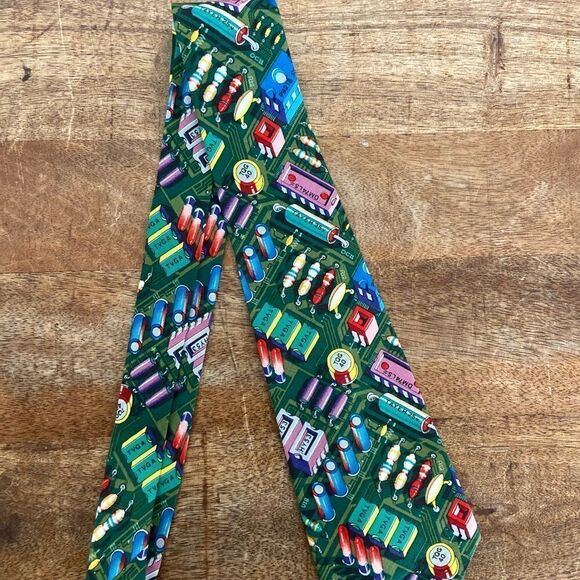 Vintage custom neck tie computer geek 1996 fabric “chip of the ol block” - Picture 2 of 4